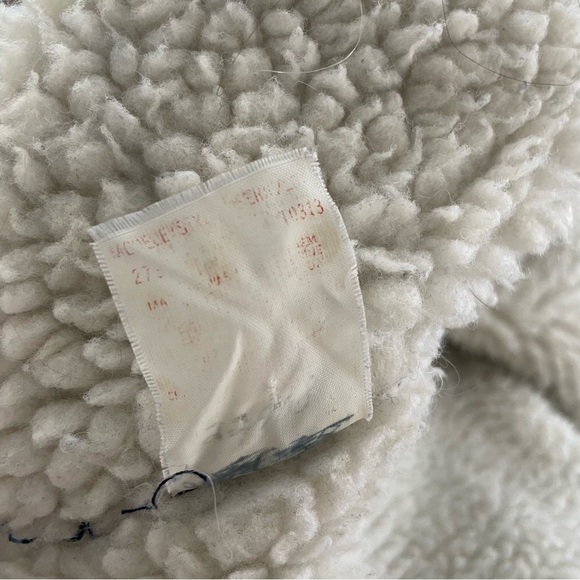 Vintage Sherpa Fleece Lined Denim Jacket Button Down Dark Medium Wash Size Small - Picture 2 of 12